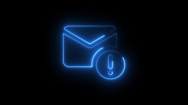 An email message notification with a counter number, alongside a triangle alert icon and exclamation icon. urgent or high-priority .New messages counter. message alert, upcoming notification.4k video