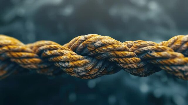 Sturdy link chain with weathered texture and metallic sheen.