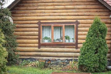 Window in a village bathhouse