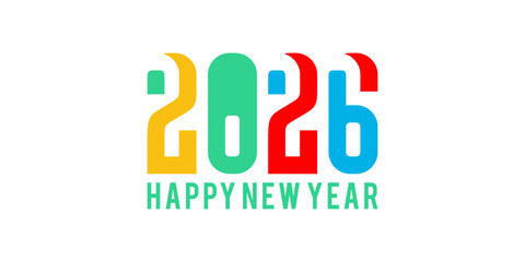 New Year's numbers 2026, New Year's greetings with unique, colorful numbers
