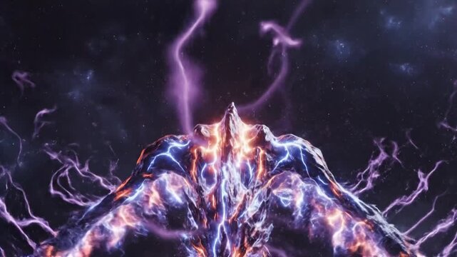 Abstract digital art of a celestial entity with vibrant energy.