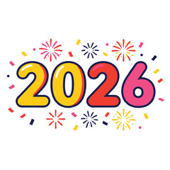 Colorful 2026 New Year Celebration Vector