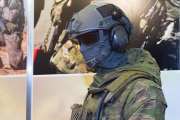 Fototapeta premium Mannequin in army uniform and equipment.