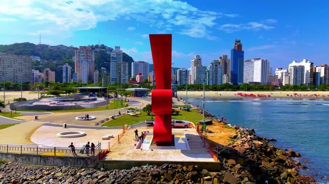 Emiss&aacute;rio Submarino Beach Santos Praia 4K