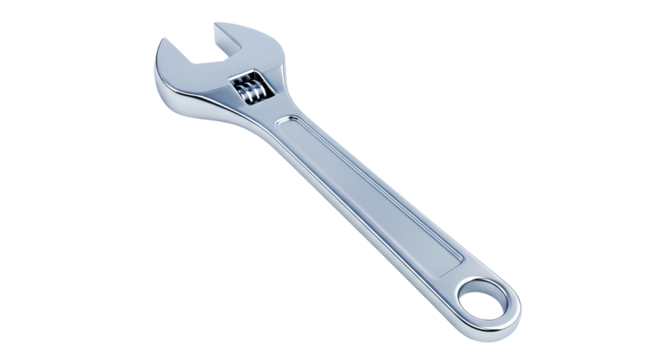 Adjustable wrench tool for repair and construction isolated PNG with Transparent Background