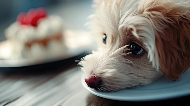 Adorable small dog with floppy ears laying down