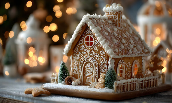 selbst gemachtes Pfefferkuchenhaus f&uuml;rs Weihnachtsfest