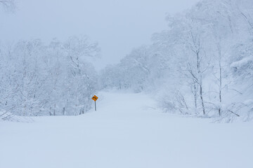冬のオロフレ峠