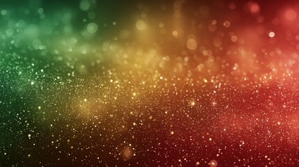 Obraz premium Festive Glitter Bokeh Background with Red, Gold, and Green Gradient Lights