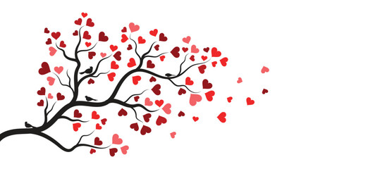 Organic Lines Tree with love leave Illustration
