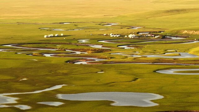 Aerial photography of the Morge River in August