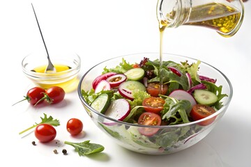 Fresh Garden Salad Bowl Isolated