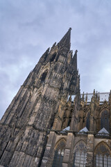 Cologne Cathedral Gothic Fa&ccedil;ade and Tower Germany.Cologne Cathedral is a Roman Catholic Church in Cologne, Germany.
