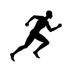 silhouette of a fit man running