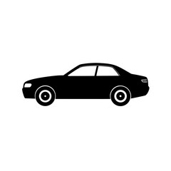 black car isolated on white