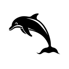 dolphin vector illustration black and white