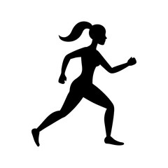 silhouette of running woman