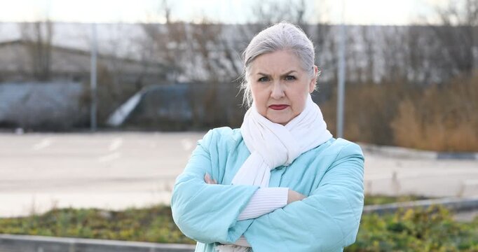 Emotional elderly woman