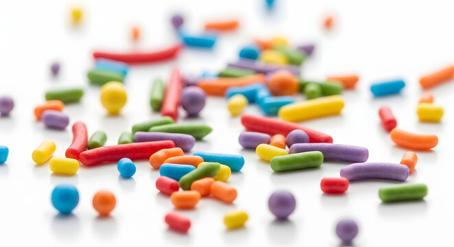 vibrant colorful sweet sugar sprinkles decoration - Powered by Adobe
