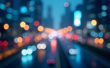 Fintech with blurred city abstract lights background , isolated on white background,  , copy space, copy space for text,. High quality