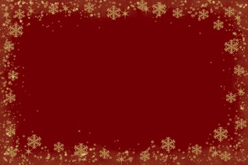 Elegant red Christmas background with golden snowflakes, sparkling light. Perfect for holiday greeting cards, posters, banners, and festive marketing designs.