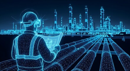 Modern digital blueprint of industrial pipelines, offering a cutting-edge visualization for engineering solutions and innovative infrastructure projects worldwide