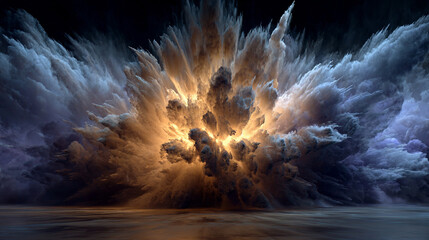 Chalk dust swirls like a nebula creating a vivid explosion of color and texture representing creativity imagination and the dynamic energy of artistic expression