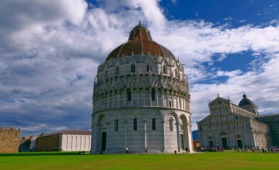 Pisa Baptistery at Piazza dei Miracoli

