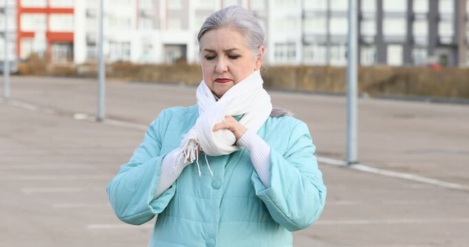 Emotional elderly woman