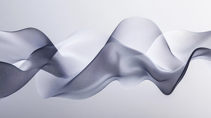 Elegant curved translucent waves flow seamlessly, creating a serene, fluid, and luminous visual with soft gradients and subtle light reflections.