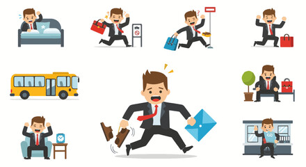 The Morning Rush of a Busy Office Worker