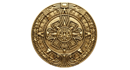 Ancient sun deity on Aztec calendar stone