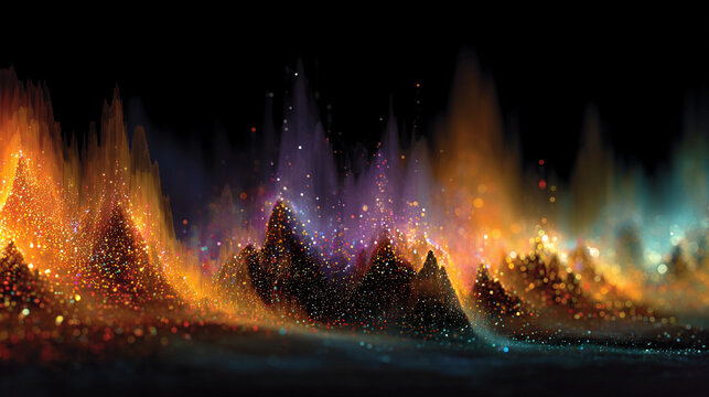 Data streams cascade like waterfalls blending digital and natural elements symbolizing information flow connectivity and the harmony between technology and organic patterns