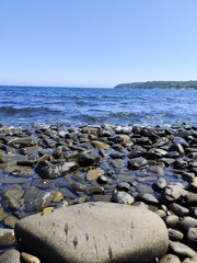 stones on the beach, ocean