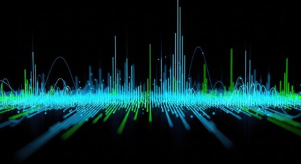 Abstract Audio Waveform Visualization With Glowing Lights	