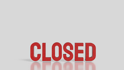 The Red closed on White  Background 3d Rendering.