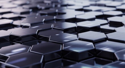 Futuristic Geometric Hexagonal Surface Abstract Technology Background	