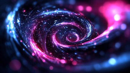 Digital spiral forms from neural light trails representing thought processes cognition and data flow symbolizing technology imagination and the dynamic patterns of the mind