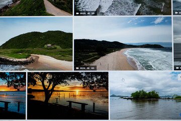 collage of tropical island