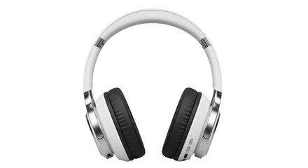 Fototapeta premium White Wireless Overear Headphones On Black Background
