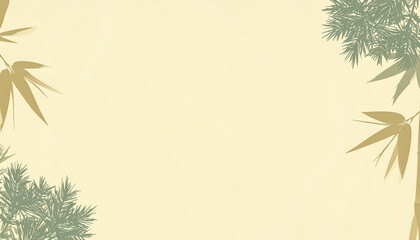 竹の葉が彩る落ち着いた和風フレーム背景