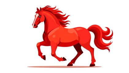 The symbol of 2026 is a bright red fire horse on a white background.