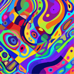Fototapeta premium Modern abstract gradient art poster with geometric shapes, collage, colorful pattern, and vibrant compositions