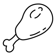 Vector Outline Icon - Fried Chicken