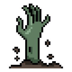 Pixel Art Halloween Icon - Zombie Hand