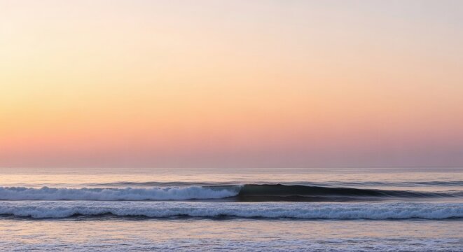Wide seascape with gentle ocean waves