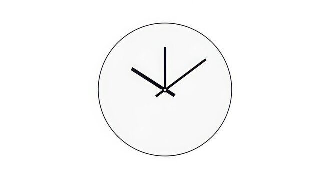 Minimalist line art clock on a white background.