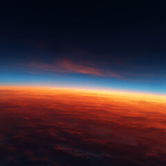 Fototapeta premium Explore the vibrant horizon of earth from space stunning landscape photography outer space environment aerial view celestial concept