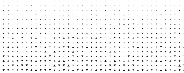 Square seamless background pattern from black triangle symbols are different sizes and opacity. The pattern is evenly filled. Vector illustration on white background