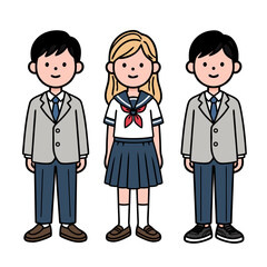 Fototapeta premium 学生人物ファッション